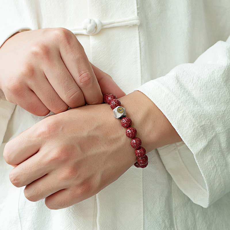 Feng Shui Amulet Red Pi Xiu Cinnabar Bracelet Prosperity Red Bead Bracelet With Charm Pi Yao Natural Stone Beads Bracelet Attract Wealth Money And