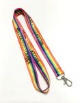 Simple Colorful Rainbow Dye Sublimation Lanyards With Metal Hook 900 * 20mm