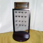 Counter Top Metal Branded Display Stand With Turntable MDF Base