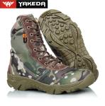 Cow Leather Military Tactical Boots Abrasion Resistant Sandwich Mesh