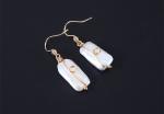 New Baroque Pearl Stud Earrings For Women Hand made Metallic Twist Braided