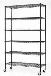 Wholesale 6 Tier Adjustable Metal Wire Shelving For Convenience Stores / Black Wire Rack from china suppliers