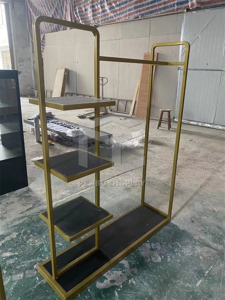 Lady clothes store display stands racks high end stainless steel made
