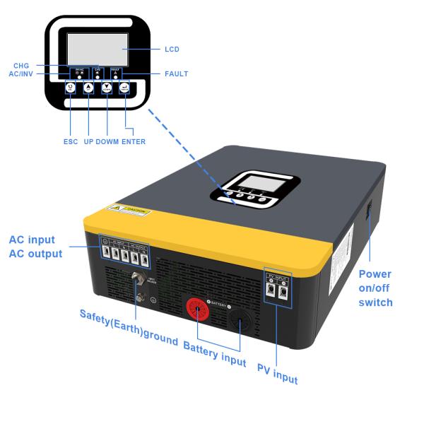 3.5 Kva Hybrid Inverter 24V 220V 3.5 Kw Solar Inverter Single Output