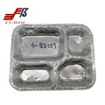 FDA Aluminium Foil Food Container 4 Compartment Hot Disposable For Fast Food