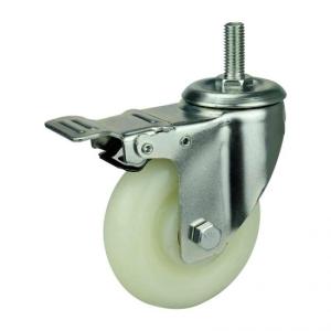 Wholesale 3 inch threaded stem casters with brakes nylon caster wheel locking wheels from china suppliers