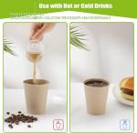 Bamboo fiber paper cups 12 OZ For Hot Beverages-Disposable Coffee Cups