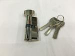 70mm(35*35) Single Zinc Cylinder with 3 iron computer keys Surface finish Bright