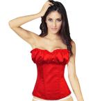 Sexy busty corset dress lingerie with ruffle bra