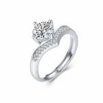 0.5 1 Carat 6 Prong Moissanite Engagement Ring D VSS1 925 Sterling Silver Custom
