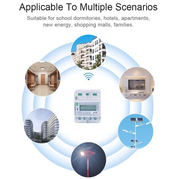 220V 60A Single Phase Prepaid Energy Meter DIN Rail Smart Meter Remote Control