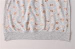 Rose Gold Foil Print Round Neck Quilted Pullover Sweater For Women