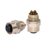 7/8 A Code Solder Female IP67 Panel Mount Connector 5 Pin For Industry