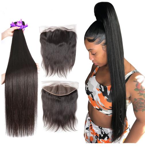 Quality 40 Inch Silky Straight Indian Natural Hair Extensions For Black Women for sale