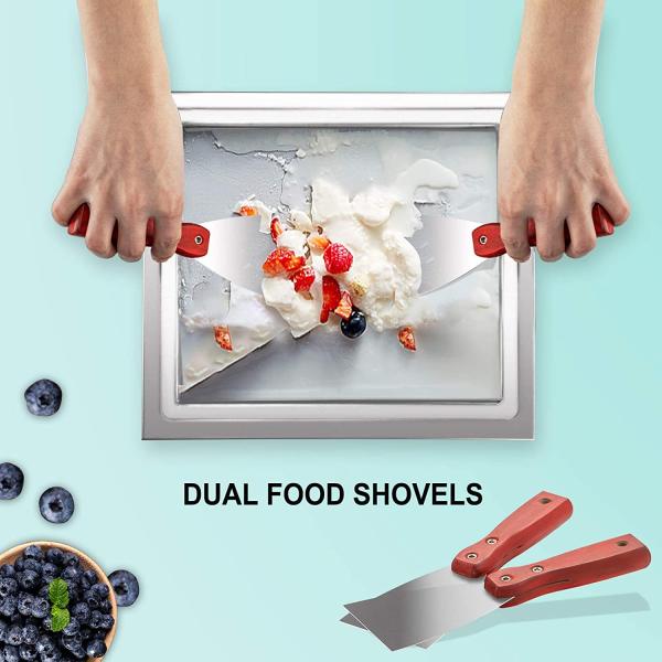 Commercial Fried Ice Cream Roll Maker Machine Double Pans