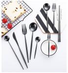 NEWTO Western Mirror Black color Stainless Steel Flatware Set Kitchen Cutlery
