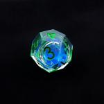 Transparent blue liquid natural resin desktop game dice set dnd dice