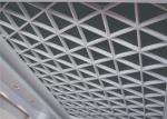 durable Green Gallery Triangular Metal Grid Ceiling / decorative metal building