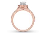 7ct 8ct 18K Rose Gold Ring , Engagement And Wedding Ring Set 7.0mm Pear Cut