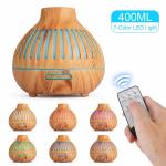 10W 400ML Wood Grain hollow Aromatherapy Humidifier