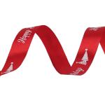 10MM Width Decorative Satin Ribbon Red / Purple Color Custom Printing