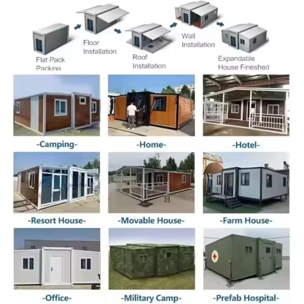 20ft 40ft Prefab Modular Foldable Expandable Container Homes Living House