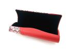Snake Stripe Red Personalised Hard Glasses Case PU Leather Material