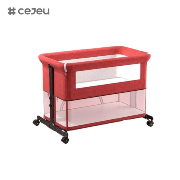 Baby Bed 3 in 1, Foldable Baby Crib with Mosquito Net, Mattress Included, Height Adjustable Carrycot for Newborn Babies