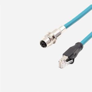 Wholesale Waterproof M12 D-Coded Cirtular to RJ45 Ethernet Cable RJ45 Patch Cord with M12 Connector from china suppliers