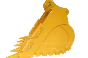 Wholesale Heavy Duty Q355B NM450 Excavator Bucket With Rock Teeth 1.5cbm Capacity 1200mm Cutting from china suppliers