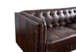5 Star Hotel Full Soft Leather Sofa Set , Chocolate Brown Leather Couch American