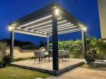 Louvered Gazebo 10x12m, Aluminum Gazebo with Adjustable Louvered Roof, Garden