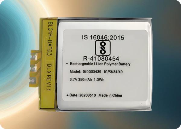 OiD303439 3.7V 365mAh Lithium Polymer Battery Charge 1C Discharge Current Cycle