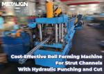 Photovoltaic Strut Channel Roll Forming Machine 10m/min With Hydraulic Punching