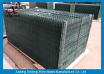 Dark Green Welded Wire Mesh Fencing Panels , Wire Panel Fence Peach Shape Post