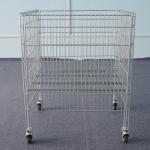 Wire Display Baskets , Steel Rolling Dump Basket Customized Color