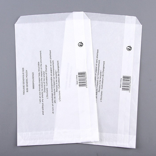 Rectangular Transparent Biodegradable Glassine Paper Pouch For Packaging