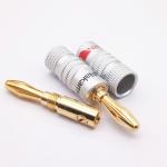 Gold Plated Male Nakamichi Banana Plugs 4mm For Audio Jack Speaker