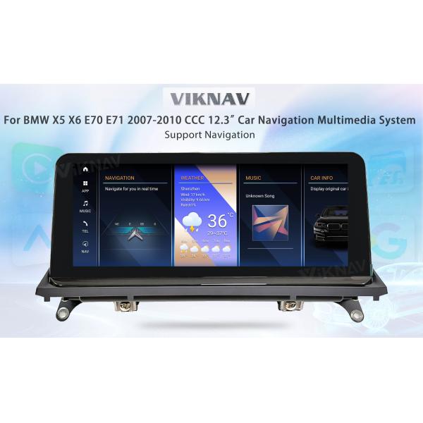 Viknav Car Radio 12.3 inch For BMW X5 X6 E70 E71 2007-2010 CCC System Support Wireless Apple CarPlay Android Auto Multim
