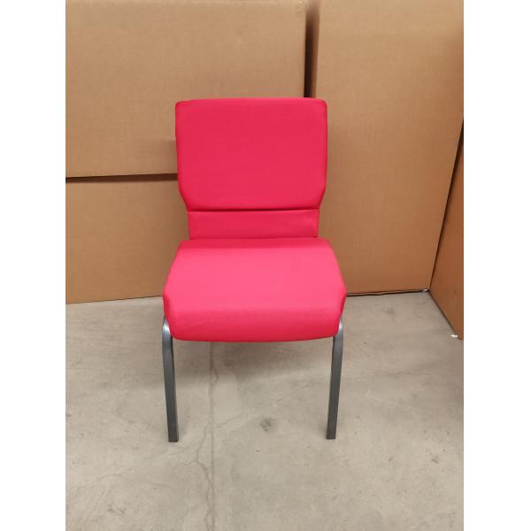 Interlocking Red Church Chairs Fabric Stackable Worship Chairs