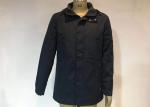 Winter Padded Mens Medium Trench Coat Navy Blue Hood And Zip Through Outwear