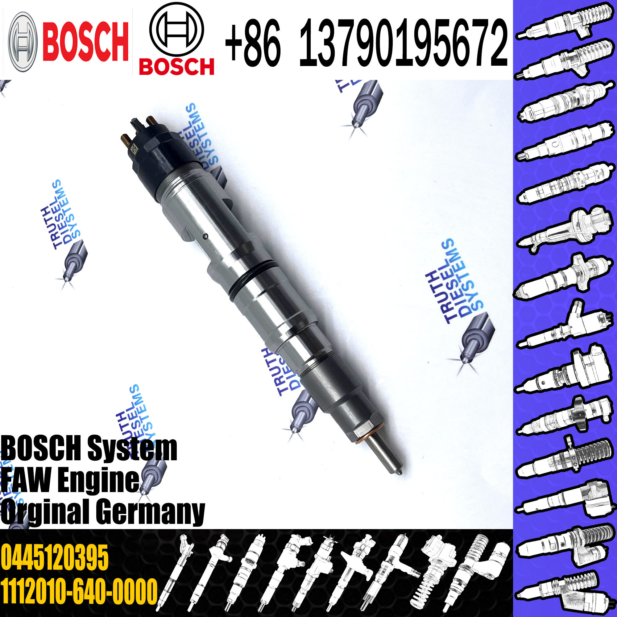 diesel fuel injector 0445120247 0445120395 CRIN2-16-BL common rail injector 0445120247 0445120395 for FAW F1 F4 F5