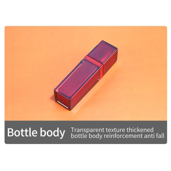 Customized Plastic Cosmetic Bottles Square Acrylic Cosmetic Packaging Bottle Red For Eye Cream
