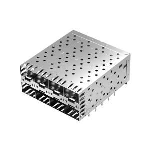 Wholesale LINK-PP LP24AC01301 SFP Cage 2x4 Port Connector With Outer LightPipe from china suppliers