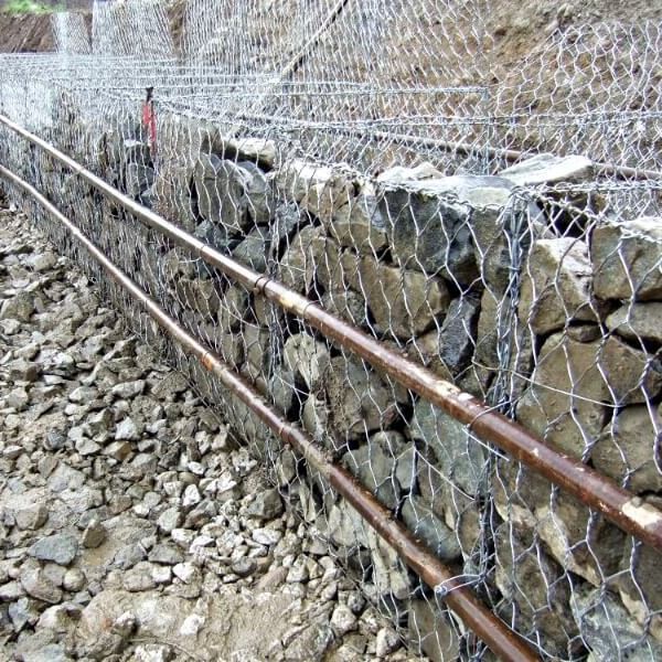 PVC Coated Galvanized Wire Mesh Gabion Box 1*1*1 M Green For Rock Fall Protection