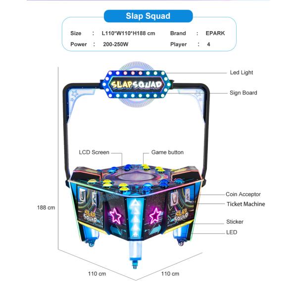 EPARK 4-person Showdown Arcade Game Arcade Coin Operated Battle Game Machine Slap Squad