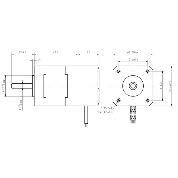 Hybrid stepper motor Nema17 7.3kg.Cm closed loop stepper motor system for CNC