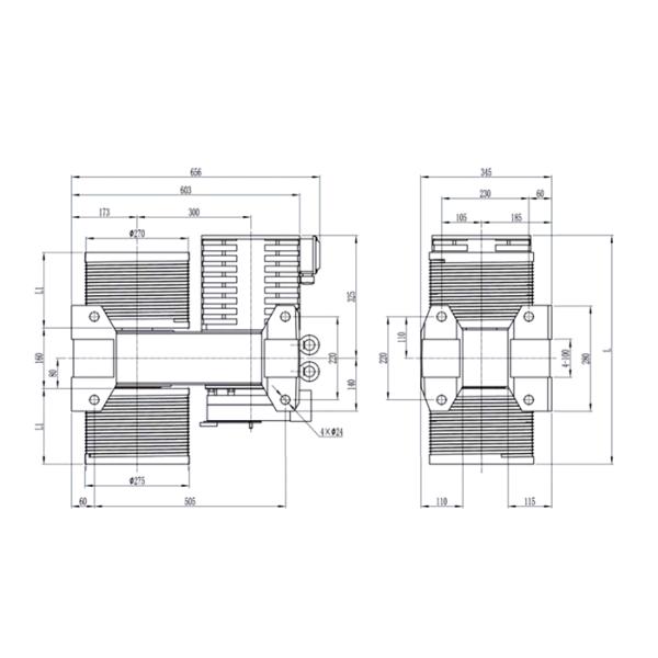 1000kg Load Electrical Traction Gearless Elevator Motor 0.4m/S