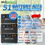 16S 280Ah 304ah Seplos 48V Metal Kits Active Balancing Lifepo4 Battery 200A BMS