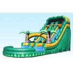 PVC Tarpaulin Commercial Inflatable Slip And Slide With Pool Double Lane rental